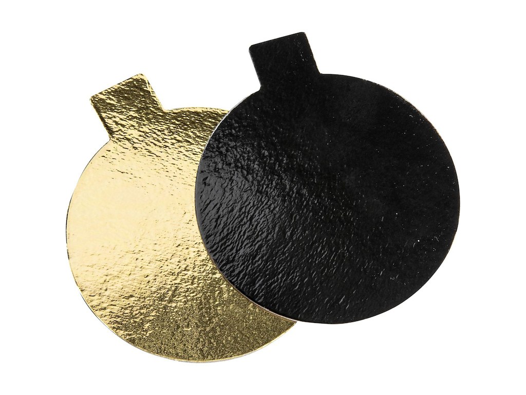 Kagepap med øre Ø80mm 1100g sort/guld