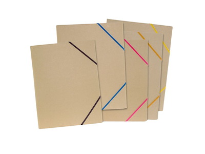 Elastikmappe i Pap Natur Sorteret Farger 48 Pakke