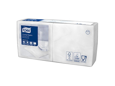Serviet Tork 24x24cm 2-lag Hvid