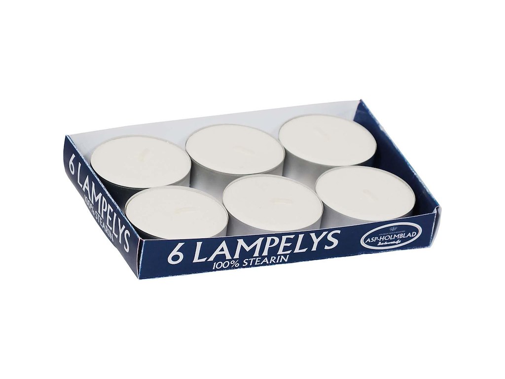 Fyrfadslys stor 60 mm Brændetid 8 timer Hvid