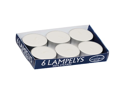 Fyrfadslys stor 60 mm Brændetid 8 timer Hvid