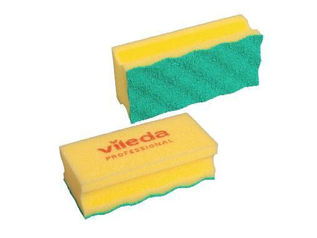 Rengøringssvamp Puractiv Ridsefri Gul, 10 stk