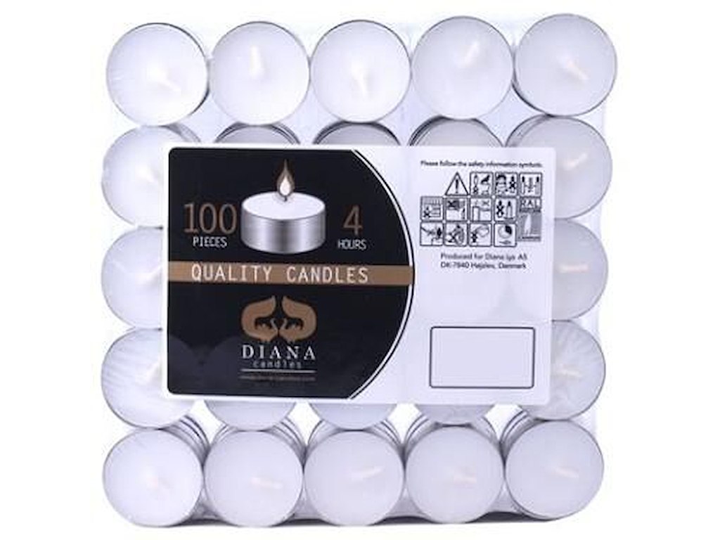 Fyrfadslys Brændetid 4 timer Hvid