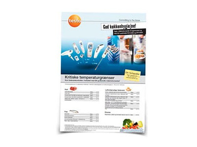 Fødevareplakat Testo A3 med Info om kritiske temperaturer