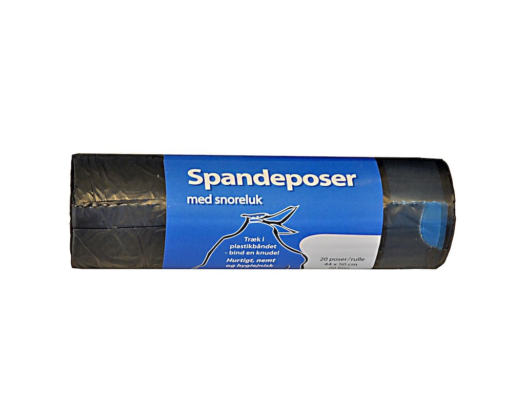 Spandepose 20ltr B440xL500mm 18my MDPE med Snoreluk Grå