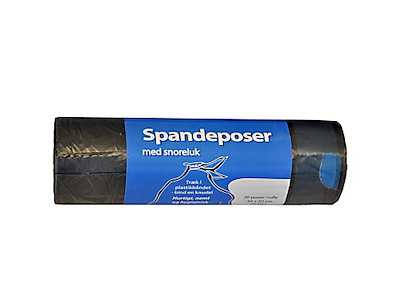 Spandepose 20ltr B440xL500mm 18my MDPE med Snoreluk Grå