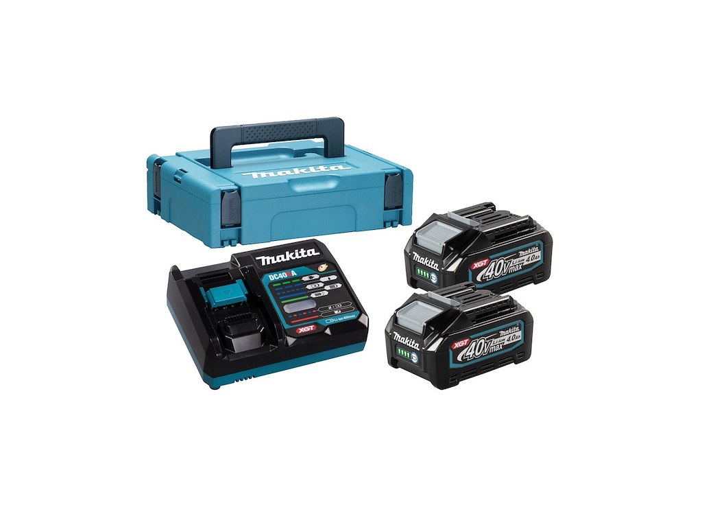 Batteripakke Makita XGT 40Vmax 4.0ah med 2 stk batterier/Enkelt lader/Kuffert