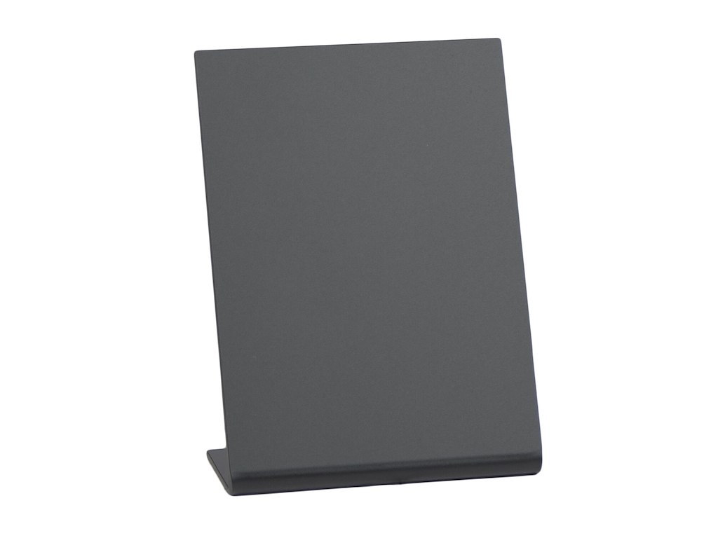 Skilt Securit A7 L-formet Vertikal tavle Frostet sort/blank bagside 5 stk pr sæt