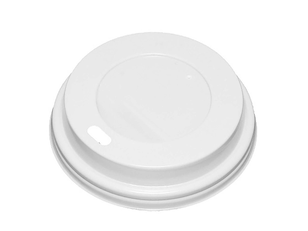 Drikkelåg CPLA Ø90xH20mm Til Kaffebæger Hvid Catersource