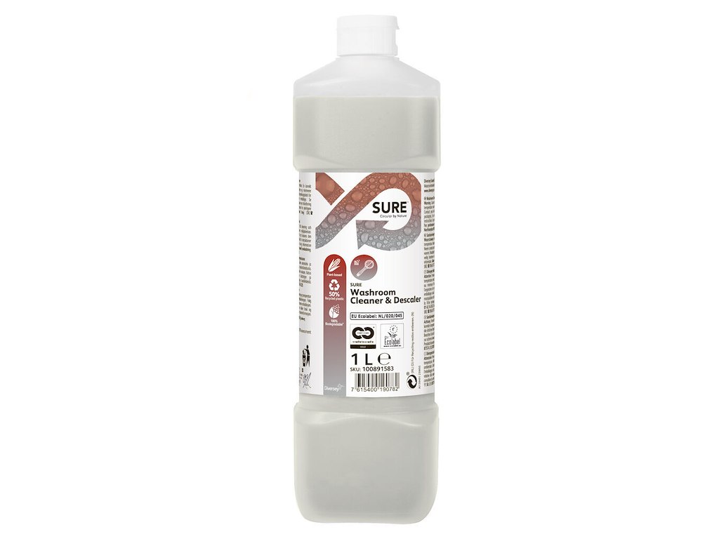 Sanitetsrengøring/Kalkfjerner SURE Washroom Cleaner&Descaler Sur u/Parfume 1 ltr
