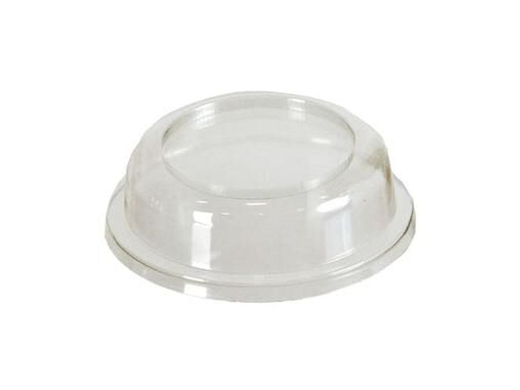 Plastlåg klart Ø95x25 mm højt PS til dessertbæger på fod