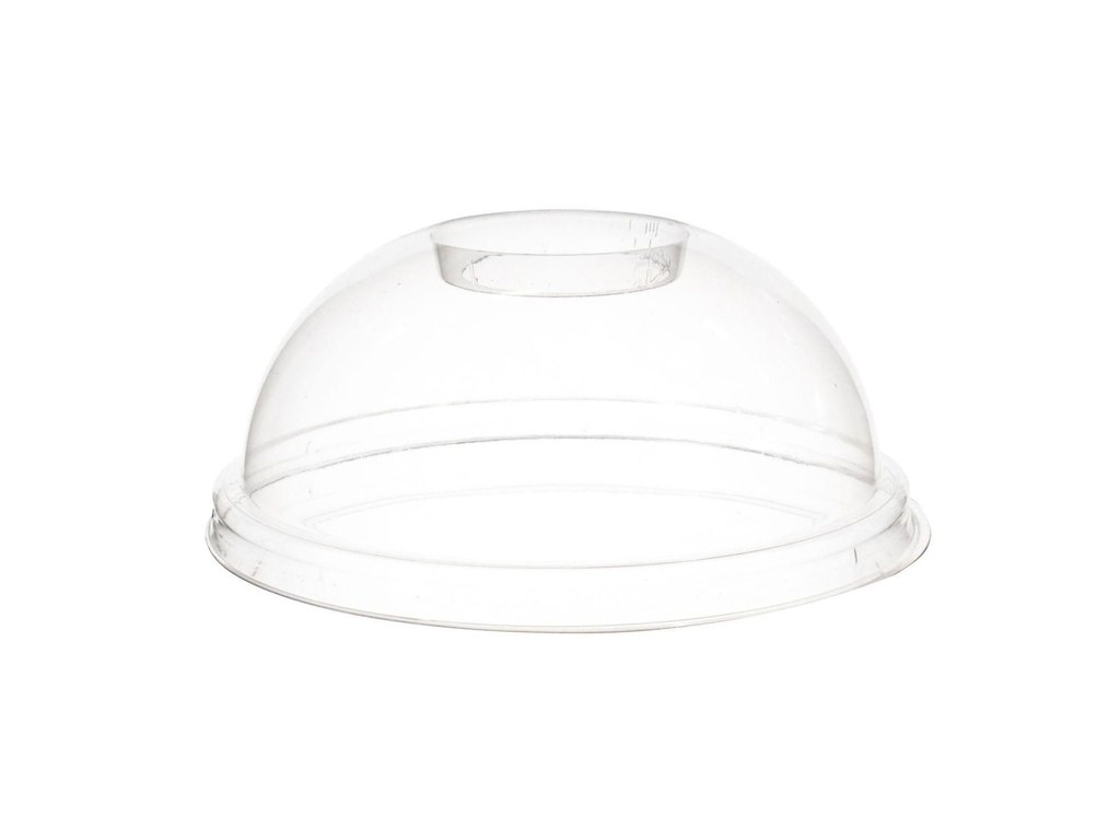 Plastlåg Ø95 mm Kuppel med Hul Bio PLA Klar