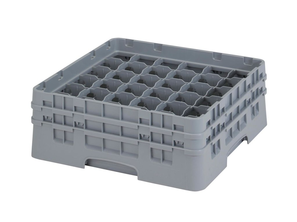 Opvaskekurv Cambro L50xB50xH18.5cm Til glas 36-rum Plast Grå