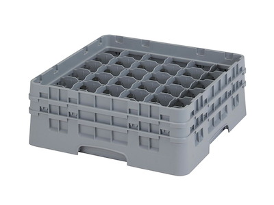 Opvaskekurv Cambro L50xB50xH18.5cm Til glas 36-rum Plast Grå