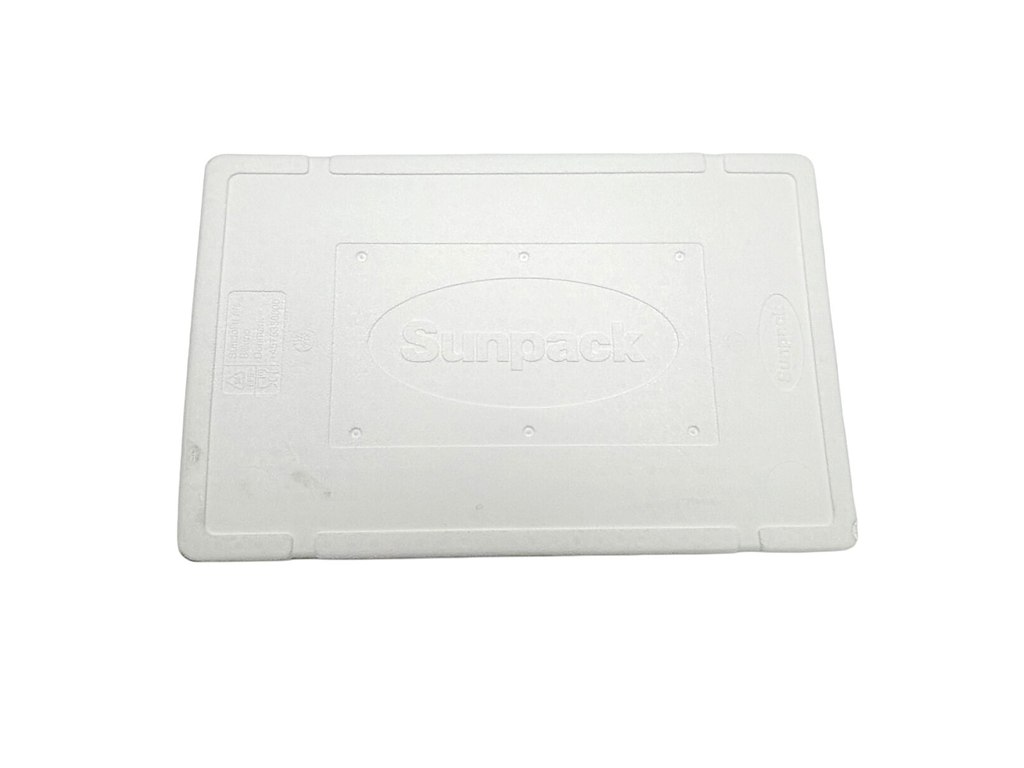 Låg L60xB40xH2.5cm EPS Sunpack til termokasser Hvid