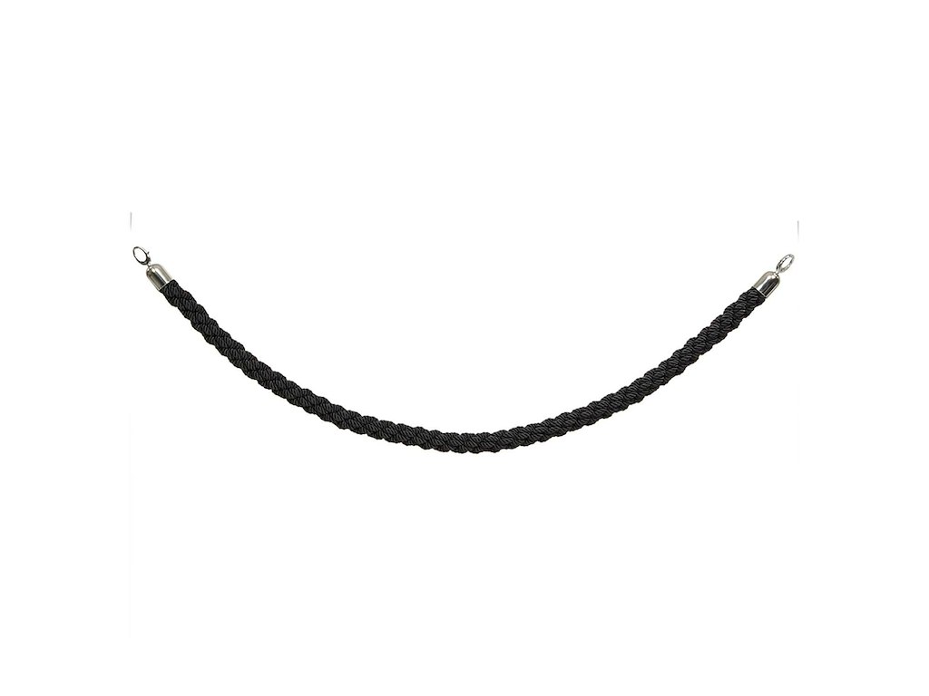 Afspærringsreb Securit 150 cm Tvisted Sort/Krom