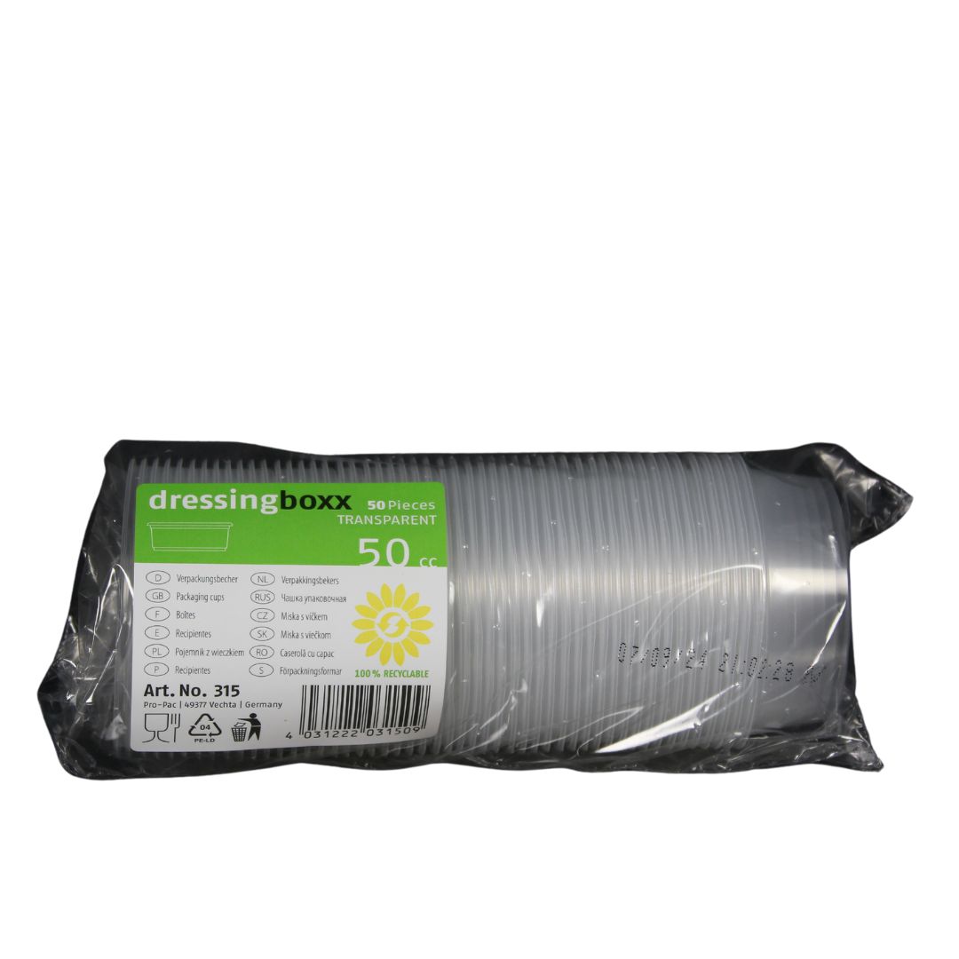 Dressingbæger, 50 ml, Ø72x24 mm, Semi-klar