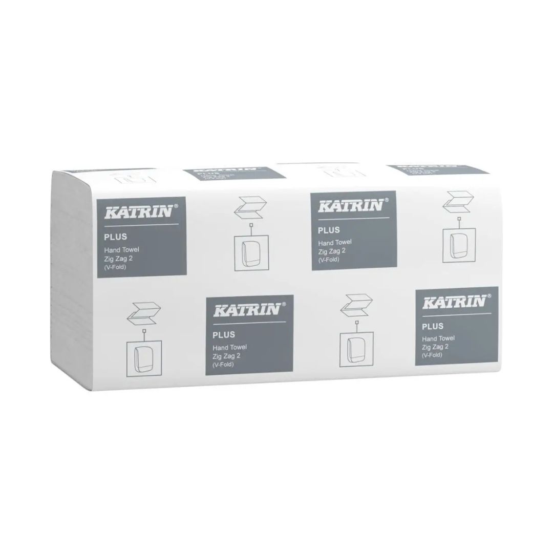 Håndklædeark Katrin Plus Non-stop Z-fold 2-lag L25.5xB20.3xD8.5cm Nyfiber Hvid