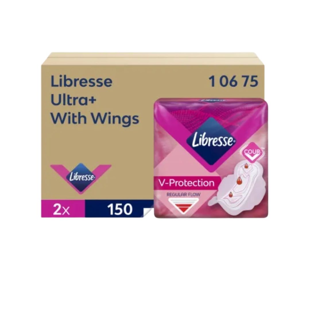 Bind Libresse Ultra+ Wing dispenser refill uden parfume hvid 2x150stk