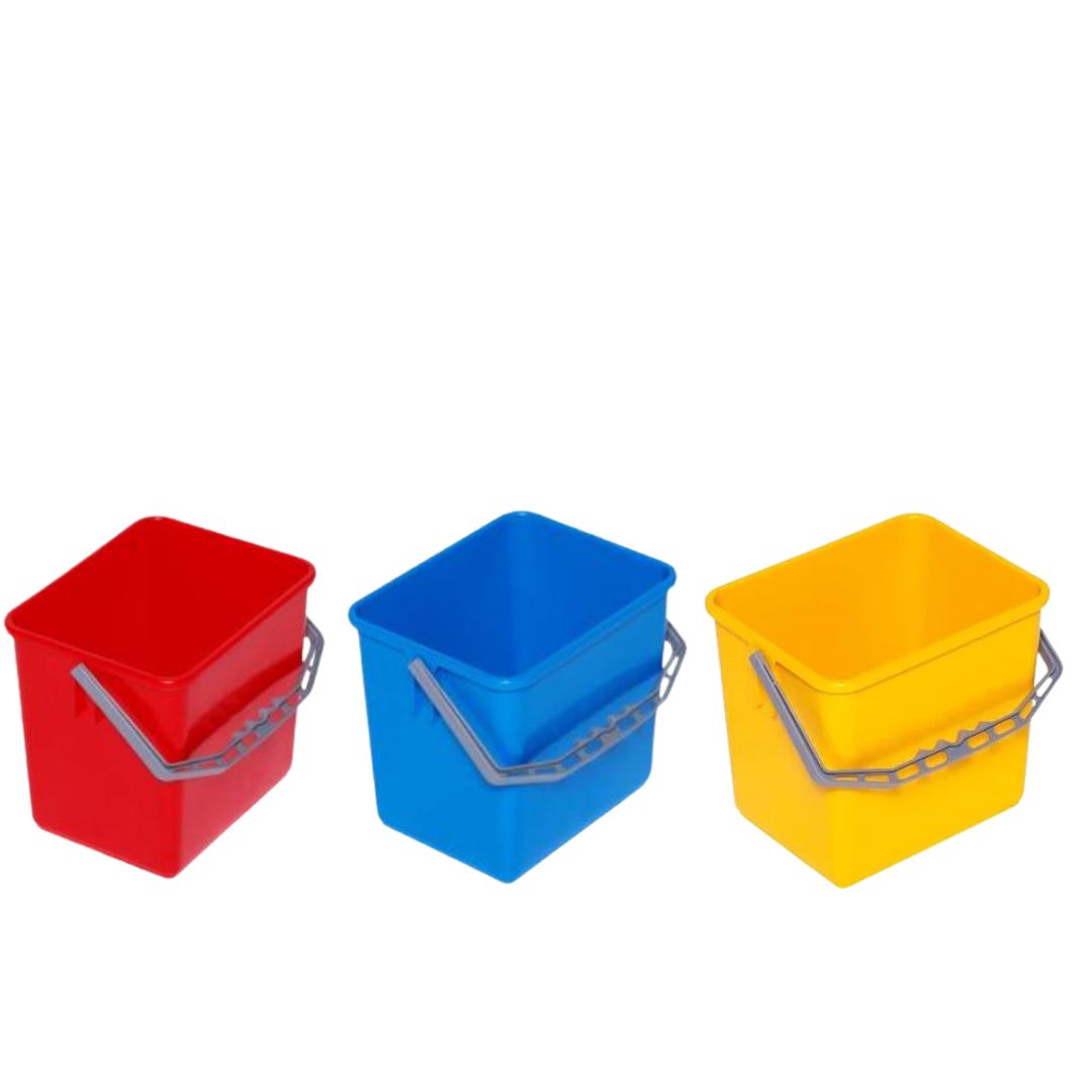 Spand 6 liter Firkantet Rød, Gul eller Blå - Blå