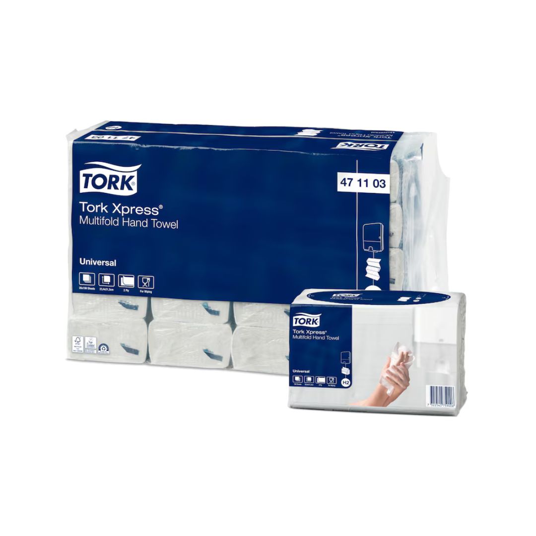 Håndklædeark Tork Universal H2 Z-Fold 2-lag L23.4xB21.3xD7.8cm Genbrug Natur