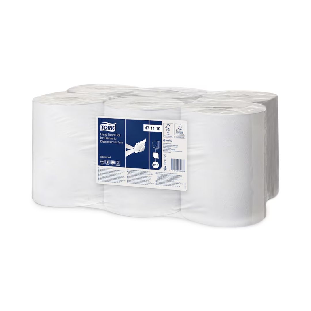 Håndklæderulle Tork H13 2-lag Ecolabel/FSC 24.7 cm x143 m Hvid