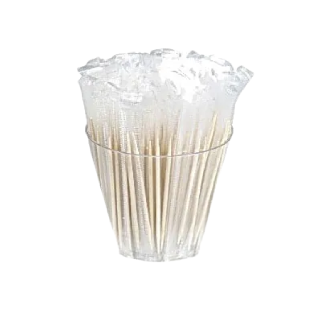 Tandstik 65 mm Spids i begge ender Enkeltpakket Træ i Cellofan