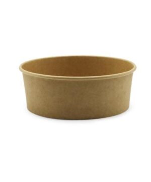 Salatskål Catersource rund 1300ml Ø185mmx70mm brun kraft med PE