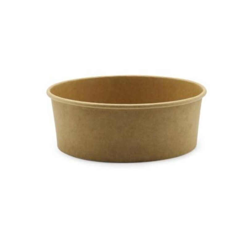 Salatskål Catersource rund 1300ml Ø185mmx70mm brun kraft med PE