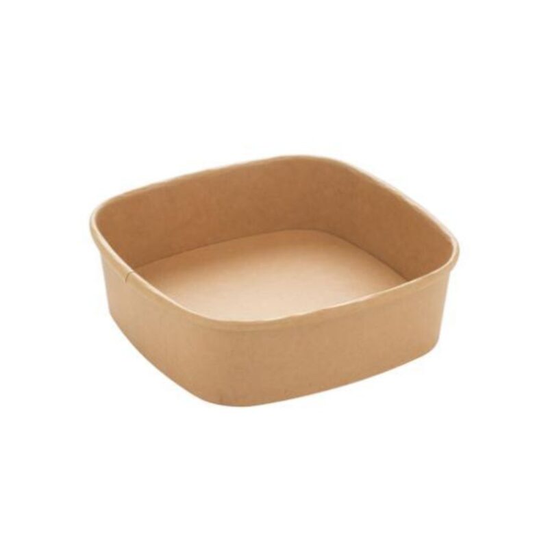 Bowle firkantet 170x170x50 mm 900 ml Kraft med PE Brun og 1200 ml