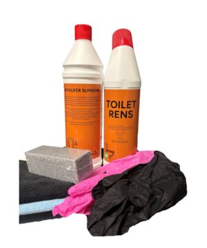 Kalkfjerner Gel Toiletrens Toiletsten 2 stk Mikrofiber Klud Handsker