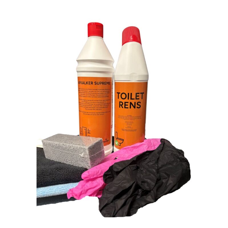Kalkfjerner Gel Toiletrens Toiletsten 2 stk Mikrofiber Klud Handsker