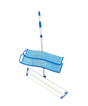 1 Stk velcro fremfører 40 cm 1 Stk Teleskopskaft med soft grip 100-180 cm 2 Stk Microfibermoppe Vision 40 cm