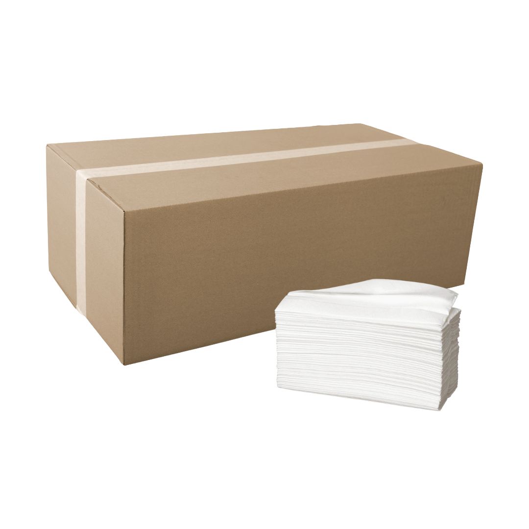 MEMSA Håndklædeark, 2-lags, Z-fold, 24x20,8cm, 8 cm, hvid, 100% nyfiber