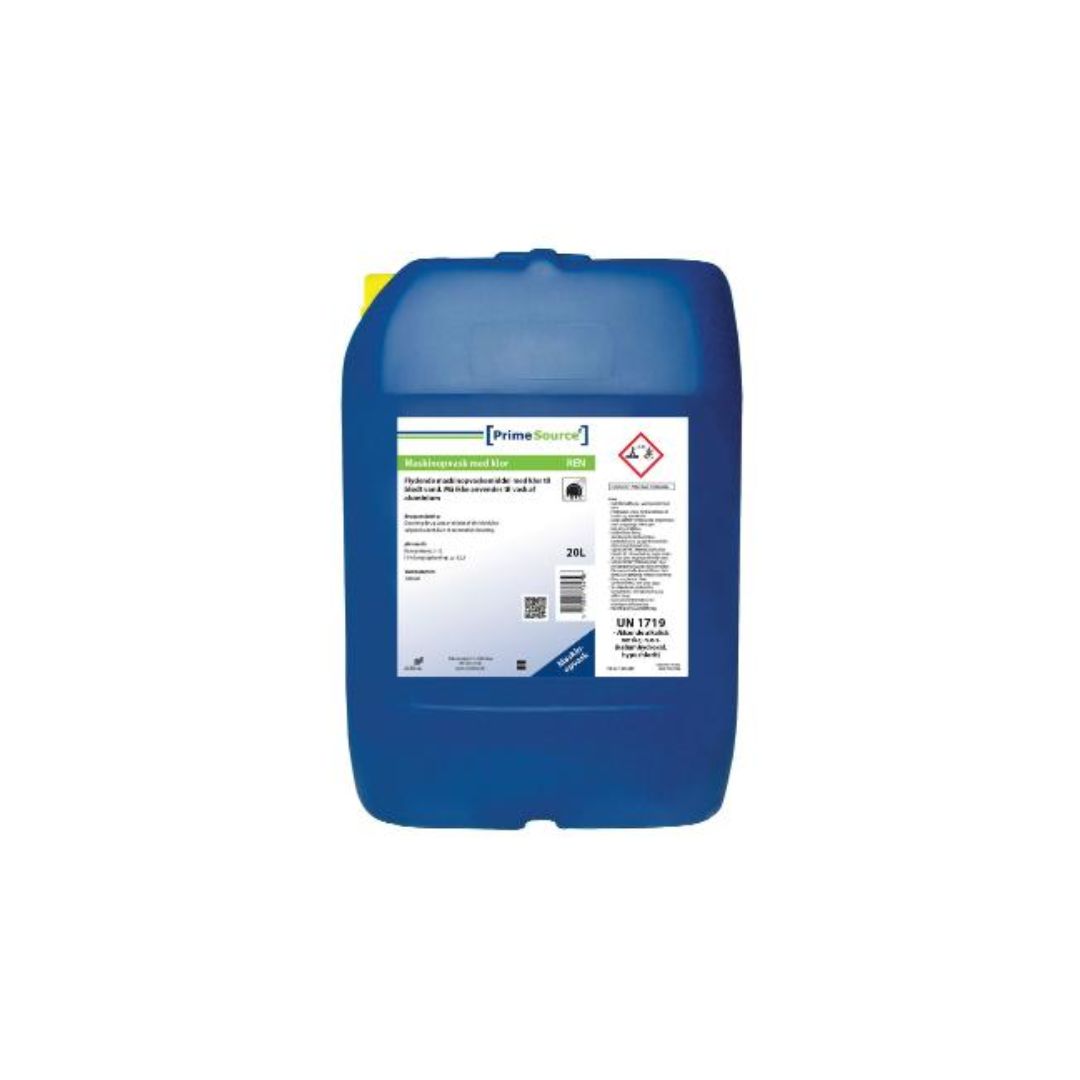 Maskinopvask Flydende Prime Source Ren 24.2kg med Klor Blødt til belægninger