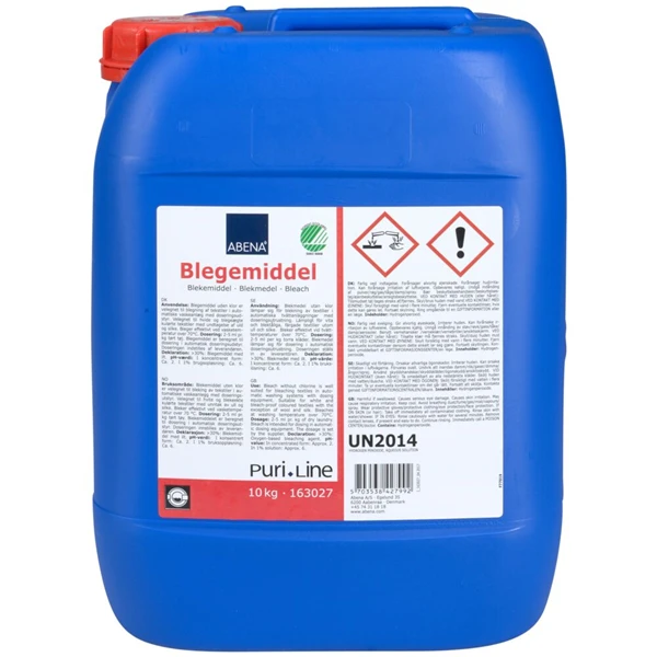 Blege- og desinfektionsmiddel, ABENA, 10 l, uden klor, farve og parfume