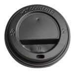 Drikkelåg Plast Ø80xH20mm Til Kaffebæger Sort Catersource