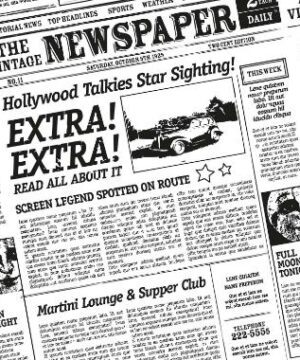 Burgerpapir Old News 300x300 mm 38 gr naturlig Greaseproof