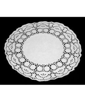 Kagepapir Udstanset Rund Ø19cm Hvid