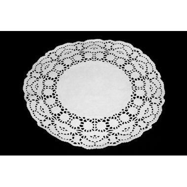 Kagepapir udstanset Ø19 cm (hvid)