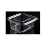 Plastbæger Catersource 500 ml 90x105x55 mm firkantet hængslet låg RPET Klar, 600 stk