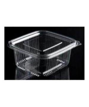 Plastbæger Catersource 500 ml 90x105x55 mm firkantet hængslet låg RPET Klar, 600 stk