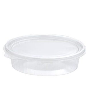 Salatbakke Clearshow 150 ml 150x112x31 mm oval Hængslet låg RPET Klar, 900 stk