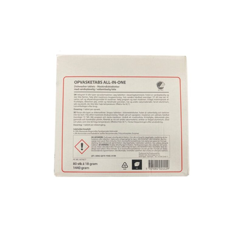 Svanemærkede All in One opvasketabs