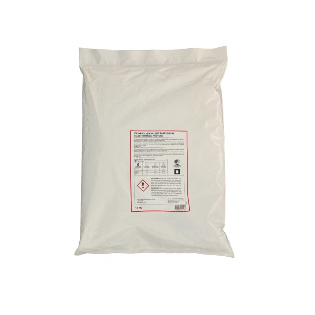 Vaskepulver, 10 kg, svanemærket, kulørt
