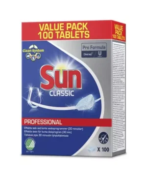 Opvasketabs, Sun Professional Classic, uden klor, med farve og parfume, 100stk