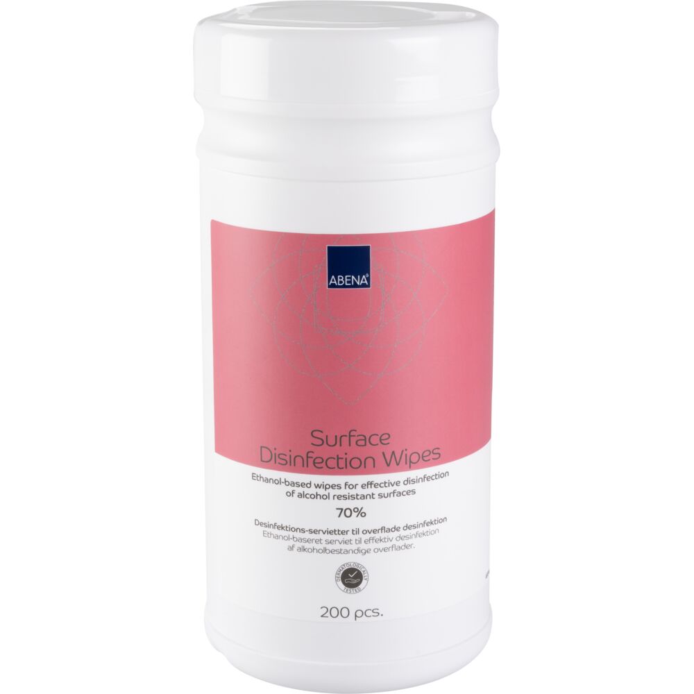 Overfladedesinfektion servietter ABENA 70 % ethanol (20×20 cm)