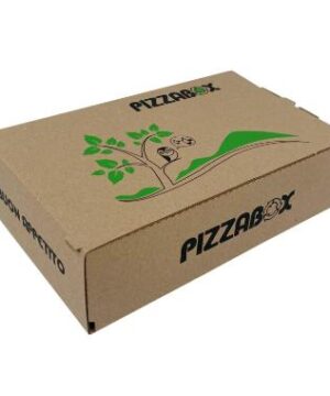 Pizzaæske TWK/242/E Calzone L27xB16xH7cm brun med tryk Pizzabox