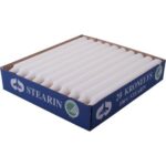 Kronelys Ø22xH240mm Stearin Brændetid 9 timer Svanemærket Hvid, 20 stk