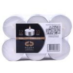 Fyrfadslys stor Brændetid 10 timer Hvid, 12 stk